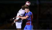 24 August 2018; Izzy Akinade of Waterford in action against Ciaran Kelly of Drogheda United during the Irish Daily Mail FAI Cup Second Round match between Drogheda United and Waterford at United Park in Drogheda, Louth. Photo by Stephen McCarthy/Sportsfile