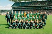 22 August 1998; The Leitrim panel prior to the GAA Football All-Ireland Minor Championship Semi-final match between Leitrim and Tyrone at Croke Park, Dublin. Photo by Ray McManus/Sportsfile
