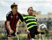 25 August 2018; Kevan O’Rourke of Shamrock Rovers in action against Neil Hoey of Bohemians during the Irish Amputee Football Association National League Final Round match between Bohemians and Shamrock Rovers, at Ballymun United Soccer Complex in Ballymun, Dublin. Photo by Seb Daly/Sportsfile
