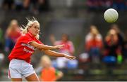 25 August 2018; Orla Finn of Cork palms the ball to the net for her side's first goal during the TG4 All-Ireland Ladies Football Senior Championship Semi-Final match between Cork and Donegal at Dr Hyde Park in Roscommon. Photo by Piaras Ó Mídheach/Sportsfile