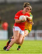 25 August 2018; Shauna Kelly of Cork in action against Sarah Jane McDonald of Donegal during the TG4 All-Ireland Ladies Football Senior Championship Semi-Final match between Cork and Donegal at Dr Hyde Park in Roscommon. Photo by Piaras Ó Mídheach/Sportsfile