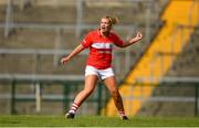 25 August 2018; Saoirse Noonan of Cork celebrates after scoring her side's second goal during the TG4 All-Ireland Ladies Football Senior Championship Semi-Final match between Cork and Donegal at Dr Hyde Park in Roscommon. Photo by Eóin Noonan/Sportsfile