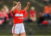 25 August 2018; Libby Coppinger of Cork celebrates after the TG4 All-Ireland Ladies Football Senior Championship Semi-Final match between Cork and Donegal at Dr Hyde Park in Roscommon. Photo by Piaras Ó Mídheach/Sportsfile
