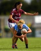 25 August 2018; Carla Rowe of Dublin in action against Emer Flaherty of Galway during the TG4 All-Ireland Ladies Football Senior Championship Semi-Final match between Dublin and Galway at Dr Hyde Park in Roscommon. Photo by Piaras Ó Mídheach/Sportsfile