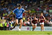 25 August 2018; Sinéad Aherne of Dublin scores her side's third goal, from a penalty, during the TG4 All-Ireland Ladies Football Senior Championship Semi-Final match between Dublin and Galway at Dr Hyde Park in Roscommon. Photo by Piaras Ó Mídheach/Sportsfile