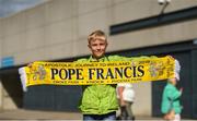 25 August 2018; George Olsag, age 11, from Czech Republic prior to the occasion of Pope Francis addressing The Festival of Families at Croke Park in Dublin. Photo by David Fitzgerald/Sportsfile