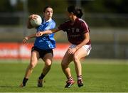 25 August 2018; Sinéad Aherne of Dublin in action against Emer Flaherty of Galway during the TG4 All-Ireland Ladies Football Senior Championship Semi-Final match between Dublin and Galway at Dr Hyde Park in Roscommon. Photo by Piaras Ó Mídheach/Sportsfile