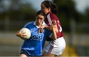 25 August 2018; Sinéad Aherne of Dublin in action against Emer Flaherty of Galway during the TG4 All-Ireland Ladies Football Senior Championship Semi-Final match between Dublin and Galway at Dr Hyde Park in Roscommon. Photo by Piaras Ó Mídheach/Sportsfile