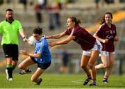 25 August 2018; Sinéad Aherne of Dublin in action against Sinéad Burke of Galway during the TG4 All-Ireland Ladies Football Senior Championship Semi-Final match between Dublin and Galway at Dr Hyde Park in Roscommon. Photo by Eóin Noonan/Sportsfile