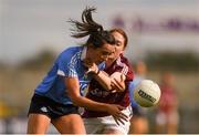 25 August 2018; Niamh McEvoy of Dublin in action against Sarah Lynch of Galway during the TG4 All-Ireland Ladies Football Senior Championship Semi-Final match between Dublin and Galway at Dr Hyde Park in Roscommon. Photo by Piaras Ó Mídheach/Sportsfile