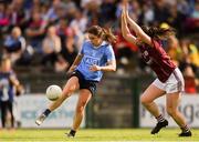25 August 2018; Noëlle Healy of Dublin in action against Nicola Ward of Galway during the TG4 All-Ireland Ladies Football Senior Championship Semi-Final match between Dublin and Galway at Dr Hyde Park in Roscommon. Photo by Piaras Ó Mídheach/Sportsfile