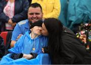 26 August 2018; Daithí de Róiste, Emma Roche, right, and Kathleen Donoghue during the closing mass of Pope Francis visit to Ireland at the Phoenix Park in Dublin. Photo by Stephen McCarthy/Sportsfile