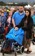 26 August 2018; Daithí de Róiste, Emma Roche, right, and Kathleen Donoghue during the closing mass of Pope Francis visit to Ireland at the Phoenix Park in Dublin. Photo by Stephen McCarthy/Sportsfile