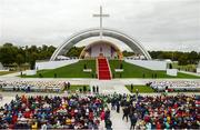 26 August 2018; Pope Francis addresses the congregation during the closing mass of his Ireland visit at the Phoenix Park in Dublin. Photo by Brendan Moran/Sportsfile