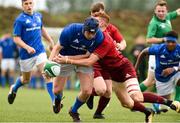 26 August 2018; Jordan Finney of Leinster is tackled by Conor McMahon of Munster during the U18 Youths Interprovincial match between Leinster and Munster at the University of Limerick in Limerick.  Photo by Matt Browne/Sportsfile