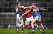 26 August 2018; Declan Dalton of Cork in action against Jerome Cahill, left, and Dillon Quirke of Tipperary during the Bord Gais Energy GAA Hurling All-Ireland U21 Championship Final match between Cork and Tipperary at the Gaelic Grounds in Limerick. Photo by Sam Barnes/Sportsfile