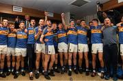 26 August 2018; Tipperary players celebrate in the dressing room after the Bord Gais Energy GAA Hurling All-Ireland U21 Championship Final match between Cork and Tipperary at the Gaelic Grounds in Limerick. Photo by Piaras Ó Mídheach/Sportsfile