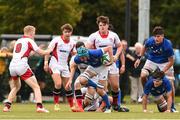 26 August 2018; John Forde of Leinster in action against Ulster during the U18 Schools Interprovincial match between Leinster and Ulster at the University of Limerick in Limerick.  Photo by Matt Browne/Sportsfile
