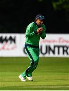 27 August 2018; Simi Singh of Ireland catches out Hazratullah Zazai of Afghanistan during the One Day International match between Ireland and Afghanistan at Stormont Cricket Ground, Belfast, Co. Antrim. Photo by Seb Daly/Sportsfile