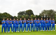 27 August 2018; Afghanistan players during the national anthem prior to the One Day International match between Ireland and Afghanistan at Stormont Cricket Ground, Belfast, Co. Antrim. Photo by Seb Daly/Sportsfile