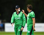 27 August 2018; Kevin O’Brien, left, and Tim Murtagh of Ireland during the One Day International match between Ireland and Afghanistan at Stormont Cricket Ground, Belfast, Co. Antrim. Photo by Seb Daly/Sportsfile