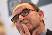 27 August 2018; Republic of Ireland manager Martin O'Neill during his squad announcement at the Aviva Stadium in Dublin. Photo by Stephen McCarthy/Sportsfile