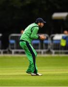 27 August 2018; Andrew Balbirnie of Ireland catches out Mohammad Nabi of Afghanistan during the One Day International match between Ireland and Afghanistan at Stormont Cricket Ground, Belfast, Co. Antrim. Photo by Seb Daly/Sportsfile