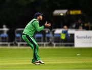 27 August 2018; Andrew Balbirnie of Ireland catches out Mohammad Nabi of Afghanistan during the One Day International match between Ireland and Afghanistan at Stormont Cricket Ground, Belfast, Co. Antrim. Photo by Seb Daly/Sportsfile