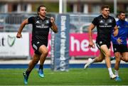 27 August 2018; James Lowe, left, and Garry Ringrose during Leinster Rugby squad training at Energia Park in Donnybrook, Dublin. Photo by Ramsey Cardy/Sportsfile