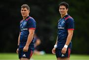 27 August 2018; Ian Keatley, left, and Joey Carbery during Munster Rugby squad training at the University of Limerick in Limerick. Photo by Brendan Moran/Sportsfile