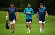 27 August 2018; Munster players, from left, Billy Holland, Conor Murray and Peter O'Mahony arrive for squad training at the University of Limerick in Limerick. Photo by Brendan Moran/Sportsfile