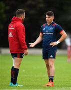 27 August 2018; Calvin Nash, right, and JJ Hanrahan during Munster Rugby squad training at the University of Limerick in Limerick. Photo by Brendan Moran/Sportsfile