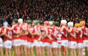 26 August 2018; Spectators and Cork players stand for Amhrán na bhFiann before the Bord Gais Energy GAA Hurling All-Ireland U21 Championship Final match between Cork and Tipperary at the Gaelic Grounds in Limerick. Photo by Piaras Ó Mídheach/Sportsfile