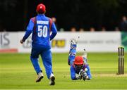 27 August 2018; Shafiqullah Shafaq of Afghanistan drops a catch during the One Day International match between Ireland and Afghanistan at Stormont Cricket Ground, Belfast, Co. Antrim. Photo by Seb Daly/Sportsfile