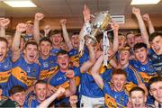 26 August 2018; Tipperary players celebrate in the dressing room with the James Nowlan Cup after the Bord Gais Energy GAA Hurling All-Ireland U21 Championship Final match between Cork and Tipperary at the Gaelic Grounds in Limerick. Photo by Piaras Ó Mídheach/Sportsfile