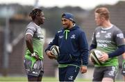 28 August 2018; Niyi Adeolokun, left, and Bundee Aki during Connacht Rugby squad training at the Sportsground in Galway. Photo by Sam Barnes/Sportsfile