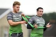 28 August 2018; Finlay Bealham, left, and Denis Buckley during Connacht Rugby squad training at the Sportsground in Galway. Photo by Sam Barnes/Sportsfile