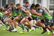 28 August 2018; Eoin McKeon, third from right, and teammates during Connacht Rugby squad training at the Sportsground in Galway. Photo by Sam Barnes/Sportsfile