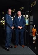 28 August 2018; Former Armagh footballer Joe Kernan, right, and Uachtarain Cumann Luthchleas Gael John Horan during the announcement of the 2018 inductees into the GAA Museum Hall of Fame at the GAA Museum Auditorium at Croke Park in Dublin. Photo by Seb Daly/Sportsfile