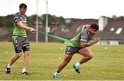 28 August 2018; Dominic Robson-McCoy, right, and James Cannon during Connacht Rugby squad training at the Sportsground in Galway. Photo by Sam Barnes/Sportsfile