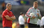 25 August 2018; Cork manager Ephie Fitzgerald, left, and selector James Masters before the TG4 All-Ireland Ladies Football Senior Championship Semi-Final match between Cork and Donegal at Dr Hyde Park in Roscommon. Photo by Piaras Ó Mídheach/Sportsfile