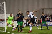 28 August 2018; Robbie Benson of Dundalk has a shot on goal during the SSE Airtricity Premier Division match between Dundalk and Shamrock Rovers at Oriel Park in Dundalk, Louth. Photo by Stephen McCarthy/Sportsfile