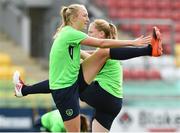30 August 2018; Louise Quinn and Amber Barrett during the Republic of Ireland WNT squad training session at Tallaght Stadium in Dublin. Photo by Matt Browne/Sportsfile