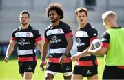 31 August 2018; Ulster players, from left, John Cooney, Henry Speight and Billy Burns during the Ulster Rugby Captain's Run at the Kingspan Stadium in Belfast. Photo by Oliver McVeigh/Sportsfile