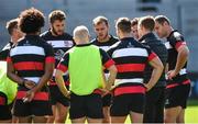31 August 2018; Ulster assistant Coach Dwayne Reel speaking to the backs during the Ulster Rugby Captain's Run at the Kingspan Stadium in Belfast. Photo by Oliver McVeigh/Sportsfile