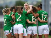 31 August 2018; Republic of Ireland players celebrate after Leanne Kiernan scored her side's first goal during the 2019 FIFA Women's World Cup Qualifier match between Republic of Ireland and Northern Ireland at Tallaght Stadium in Dublin. Photo by Stephen McCarthy/Sportsfile