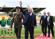 31 August 2018; President of Ireland Michael D Higgins prior to the 2019 FIFA Women's World Cup Qualifier match between Republic of Ireland and Northern Ireland at Tallaght Stadium in Dublin. Photo by Stephen McCarthy/Sportsfile