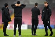 31 August 2018; Kieran Sadlier, right, walking the pitch alongside his Cork City team mates ahead of the SSE Airtricity League Premier Division match between Cork City and Sligo Rovers at Turner's Cross in Cork. Photo by Eóin Noonan/Sportsfile