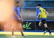 31 August 2018; Brothers Ross, left, and Harry Byrne of Leinster warm up ahead of the Guinness PRO14 Round 1 match between Cardiff Blues and Leinster at the BT Cardiff Arms Park in Cardiff, Wales. Photo by Ramsey Cardy/Sportsfile