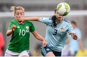 31 August 2018; Jessica Foy of Northern Ireland in action against Denise O'Sullivan of Republic of Ireland during the 2019 FIFA Women's World Cup Qualifier match between Republic of Ireland and Northern Ireland at Tallaght Stadium in Dublin. Photo by Stephen McCarthy/Sportsfile